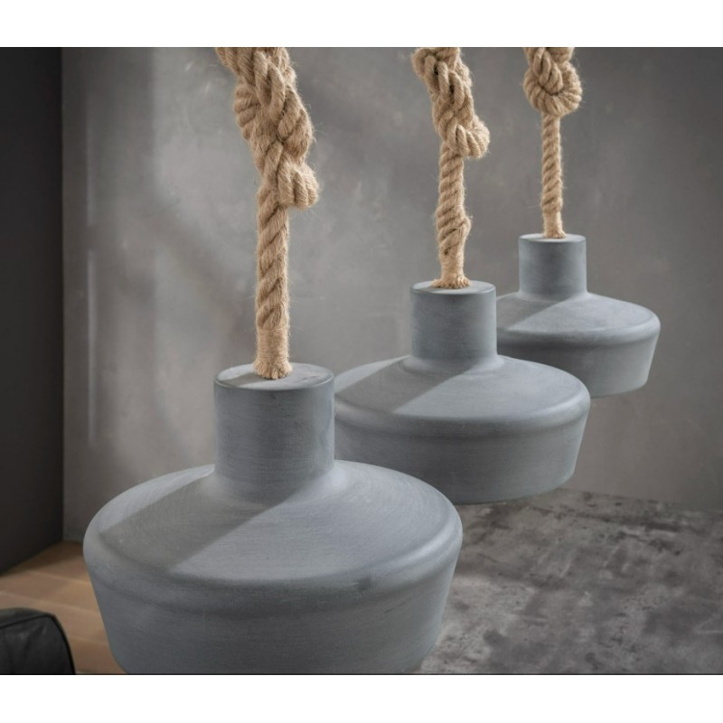 ZI Hanging lamp 3xØ28 concrete look adjustable rope